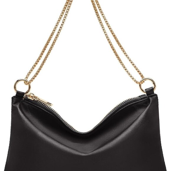 Women's Satin Evening Bag Small Clutch Shoulder Purse for Prom Wedding - Picture 1 of 7